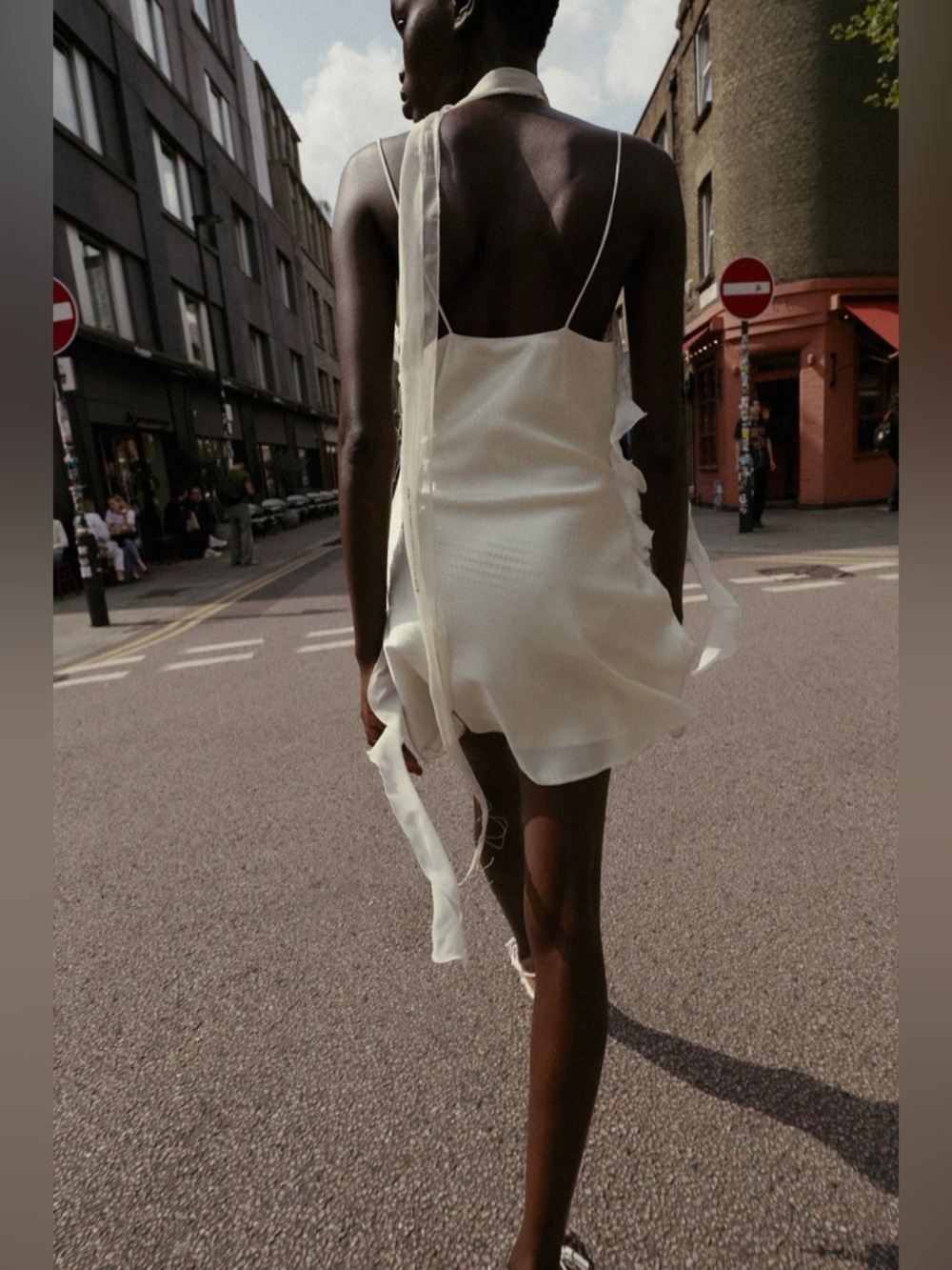 Zara Cream Ruffled Mini Dress - Picture 6 of 9